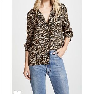 Three Dots Leopard PJ Top Medium